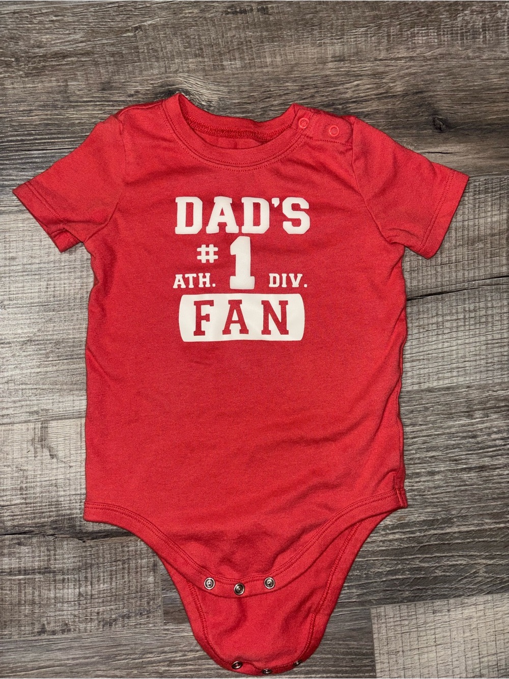 Dad's #1 Fan Red Baby One-Piece Bodysuit
